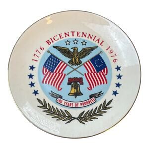 Vintage 1976‎ USA Bicentennial 200 Years Of Progress Commemorative Plate 1776
